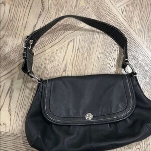 Coach Black Leather Shoulder Bag
